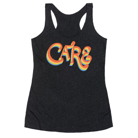 Care Retro Lettering Racerback Tank Top