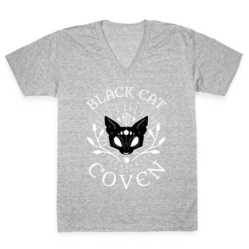 Black Cat Coven V-Neck Tee Shirt