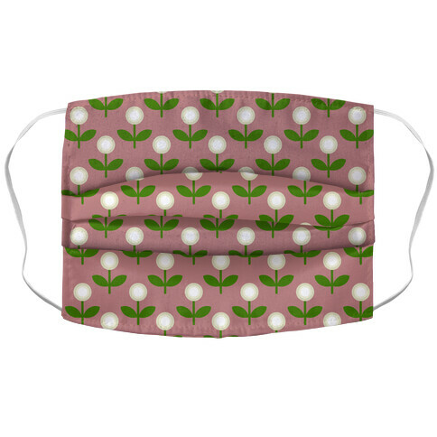 Dainty Retro Dandelions Pink Pattern Accordion Face Mask