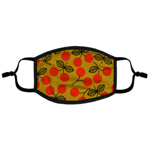 Vintage Cherry Yellow Pattern Flat Face Mask