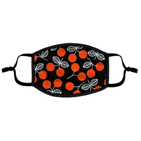 Vintage Cherry Black Pattern Flat Face Mask