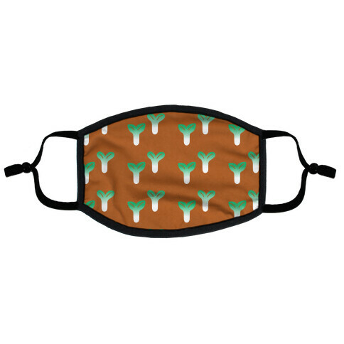 Little Sprouts Rust Orange Pattern Flat Face Mask