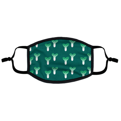 Little Sprouts Teal Green Pattern Flat Face Mask