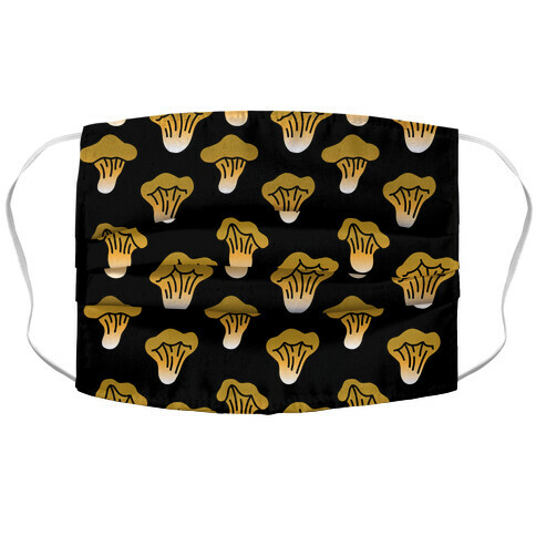 Golden Oyster Mushroom Black Pattern Accordion Face Mask