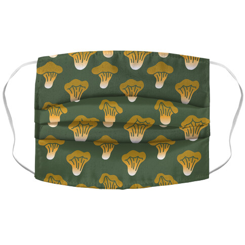 Golden Oyster Mushroom Green Pattern Accordion Face Mask