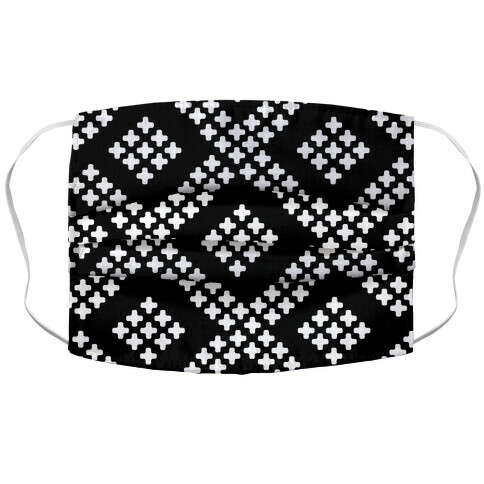 Little Cross Pattern Black Accordion Face Mask