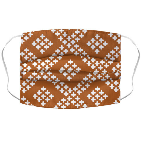 Little Cross Pattern Rust Orange Accordion Face Mask