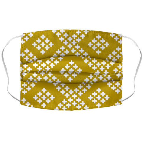 Little Cross Pattern Yellow Accordion Face Mask