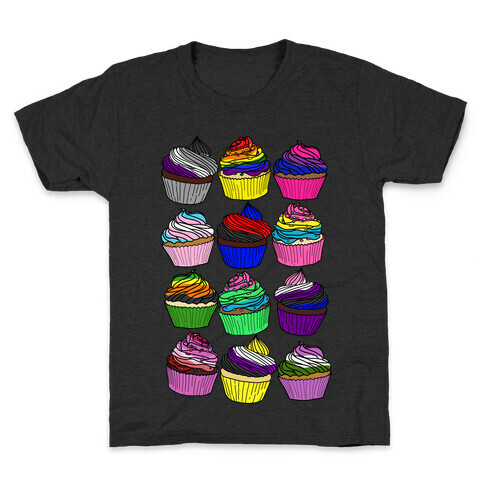 LGBTQ+ Cartoon Cupcakes Kids T-Shirt