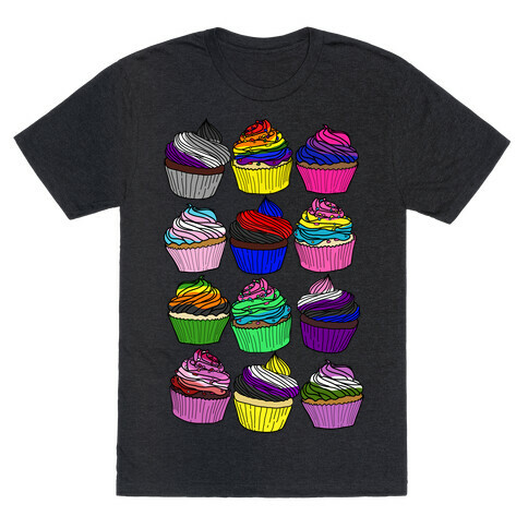 LGBTQ+ Cartoon Cupcakes T-Shirt