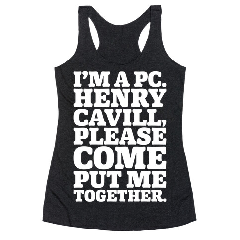 I'm A PC Henry Parody White Print Racerback Tank Top