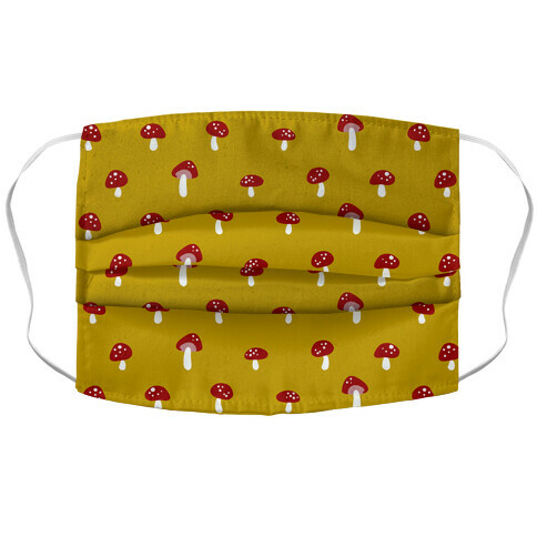 Dainty Mushroom Pattern Yellow Accordion Face Mask