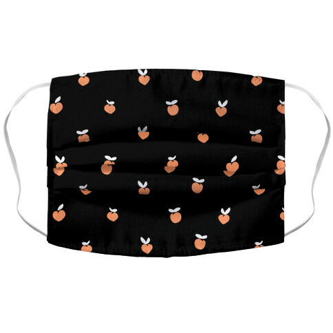 Dainty Peach Pattern Black Accordion Face Mask