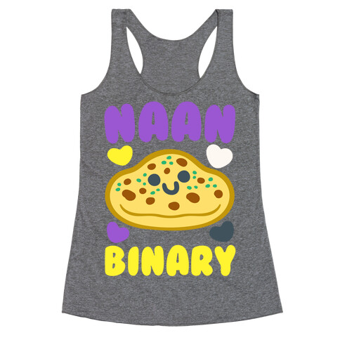 Naan Binary White Print Racerback Tank Top