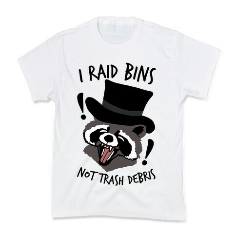 I Raid Bins Not Trash Debris Emo Raccoon Kids T-Shirt