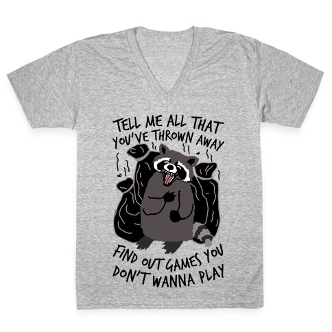 Dirty Little Secret Emo Raccoon V-Neck Tee Shirt