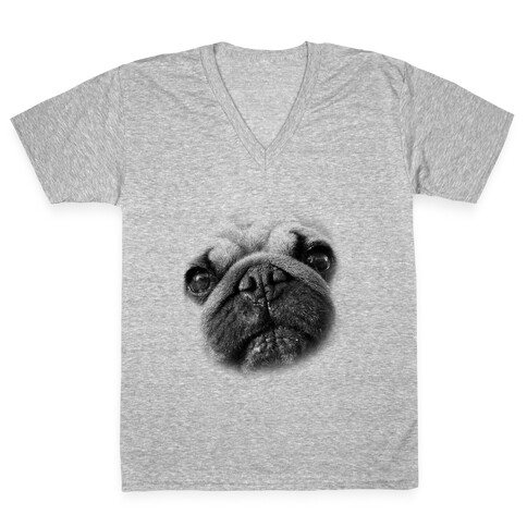 Pug Face V-Neck Tee Shirt