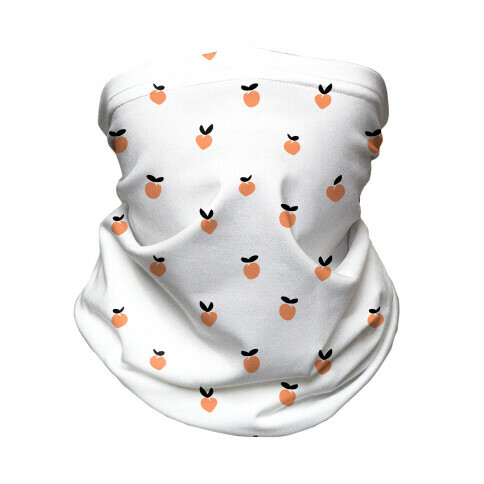 Dainty Peach Pattern White Neck Gaiter