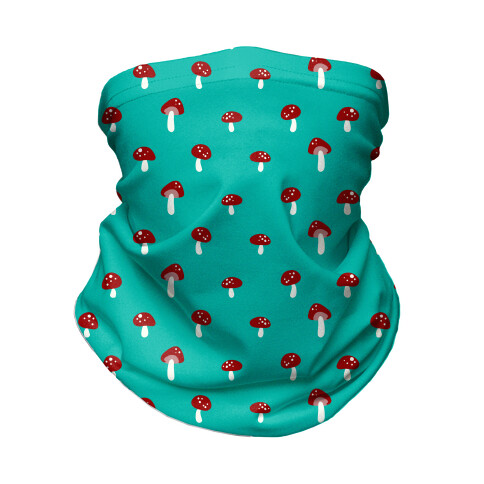 Dainty Mushroom Pattern Blue Neck Gaiter