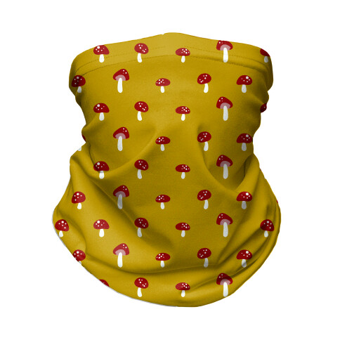 Dainty Mushroom Pattern Yellow Neck Gaiter