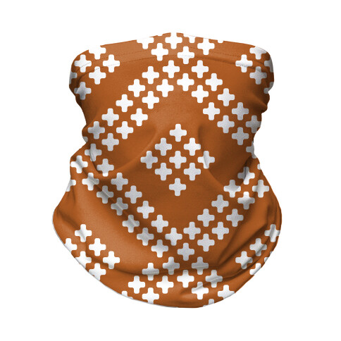 Little Cross Pattern Rust Orange Neck Gaiter