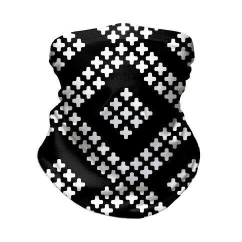 Little Cross Pattern Black Neck Gaiter