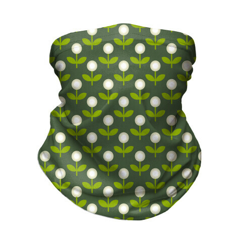 Dainty Retro Dandelions Green Pattern Neck Gaiter