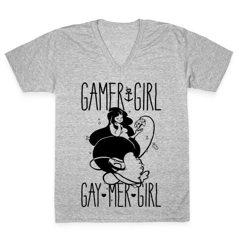 Gamer Girl Gay Mer Girl V-Neck Tee Shirt