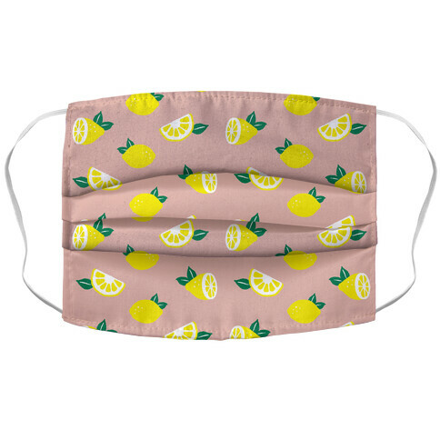 Dainty Lemons Pattern Pink Accordion Face Mask