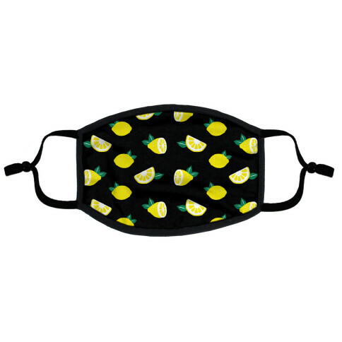 Dainty Lemons Pattern Black Flat Face Mask