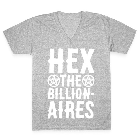 Hex The Billionaires White Print V-Neck Tee Shirt
