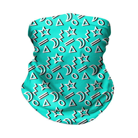 90's Teal Party Pattern Neck Gaiter