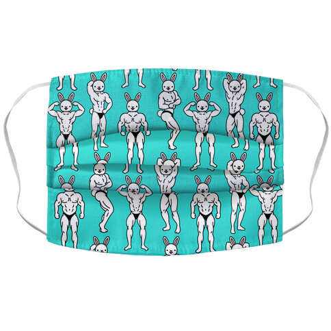 Buff Bunny Blue Accordion Face Mask