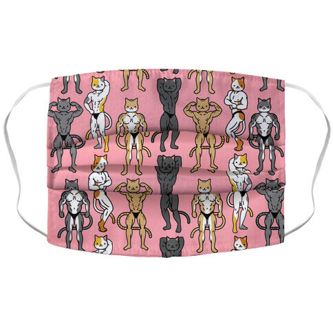 Buff Cat Pink Accordion Face Mask