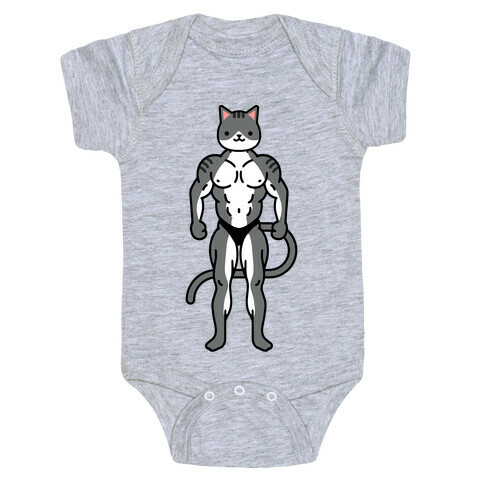 Buff Cat Grey Tabby Baby One-Piece