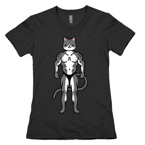 Buff Cat Grey Tabby Womens T-Shirt