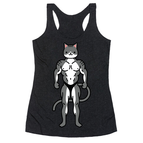 Buff Cat Grey Tabby Racerback Tank Top