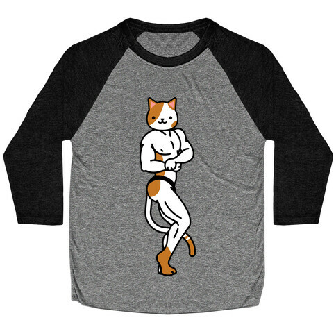 Buff Cat White and Brown Spotted Baseball Tee