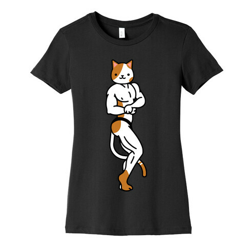 Buff Cat White and Brown Spotted Womens T-Shirt