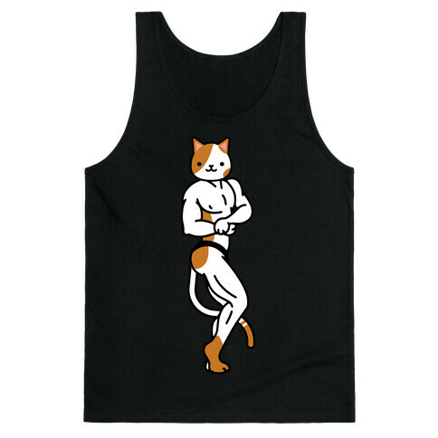Buff Cat White and Brown Spotted Tank Top