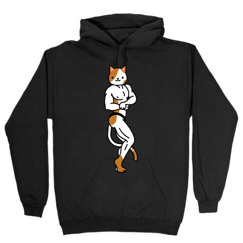 Buff Cat White and Brown Spotted Hooded Sweatshirt