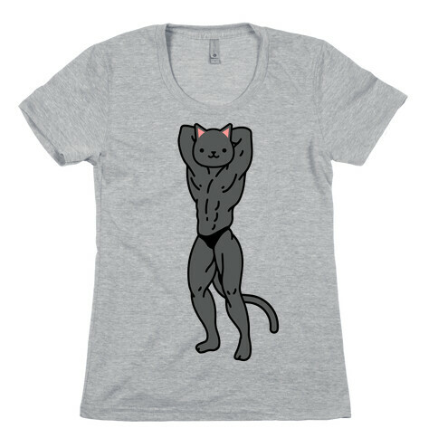 Buff Cat Black Womens T-Shirt