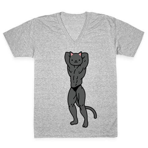 Buff Cat Black V-Neck Tee Shirt