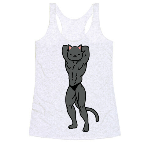 Buff Cat Black Racerback Tank Top