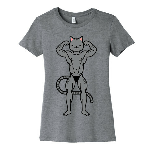 Buff Cat Grey Stripe Womens T-Shirt