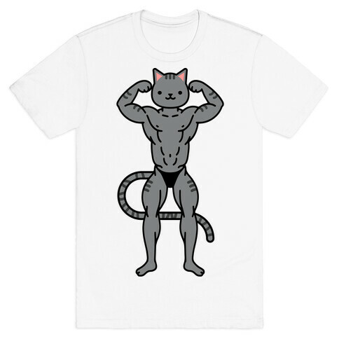 Buff Cat Grey Stripe T-Shirt