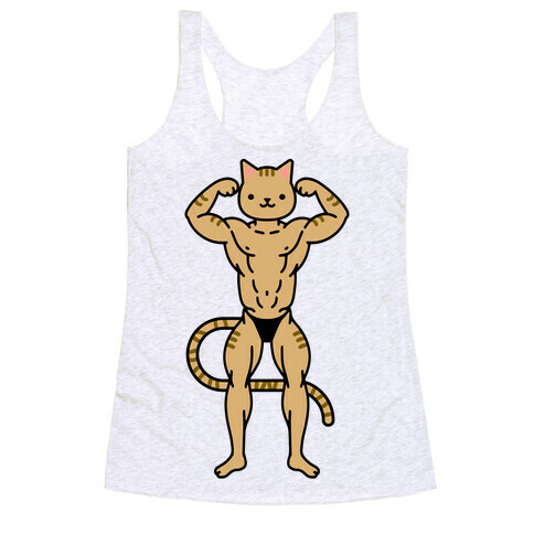 Buff Cat Orange Tabby Racerback Tank Top