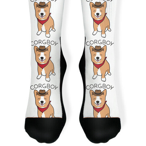 Corgboy Cowboy Corgi Sock