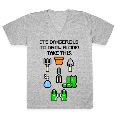 It's Dangerous To Grow Alone Parody V-Neck Tee Shirt