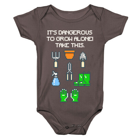 It's Dangerous To Grow Alone Parody White Print Baby One-Piece